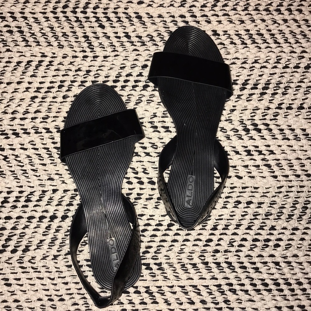 Aldo black rubber sandals